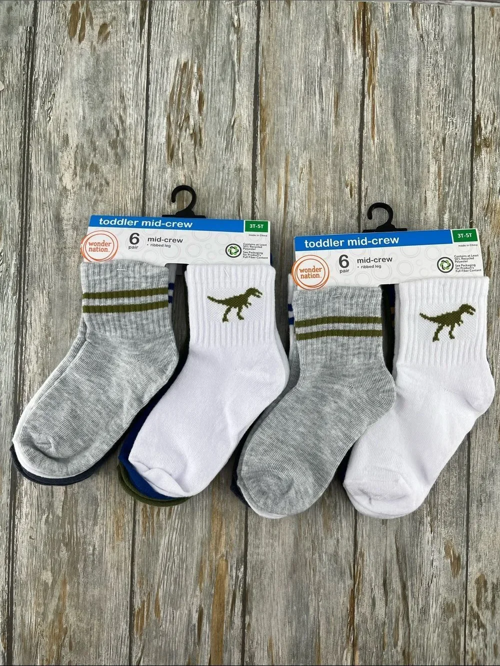 Toddler Mid-Crew Socks 2, 6-Packs Size 3T-5T